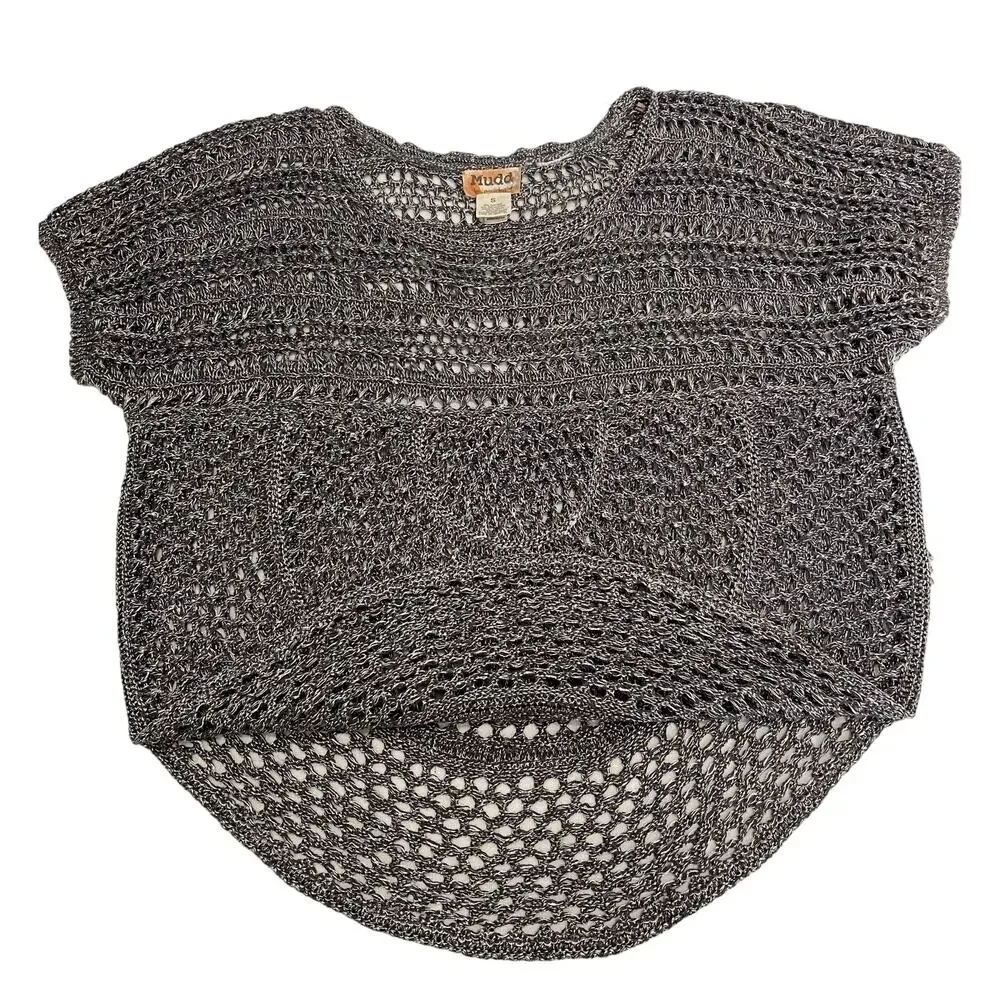 Mudd Women's Sweater Shrug Short Sleeve Size Small Gray - Picture 3 of 7